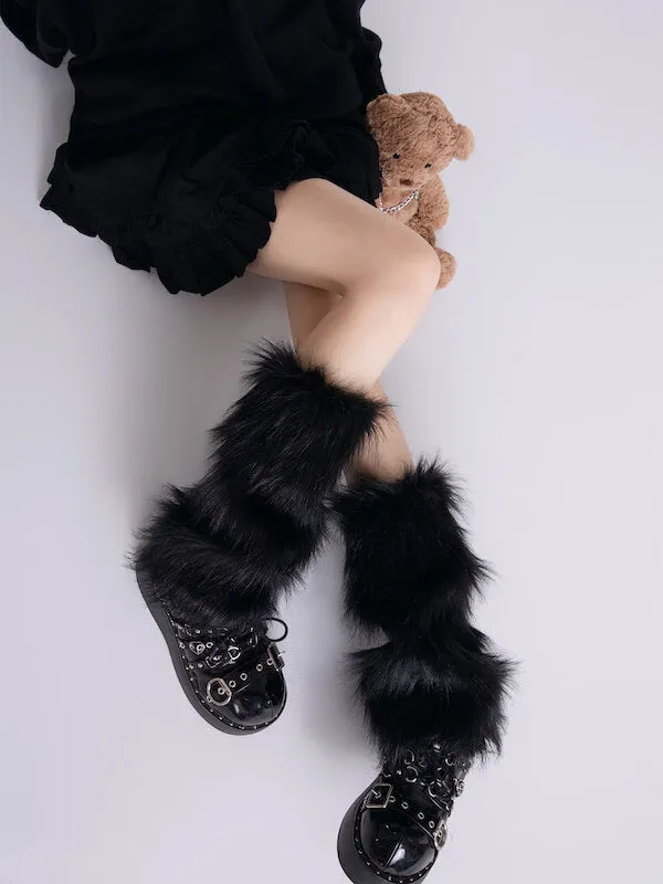 [15-40cm] Harajuku artificial fur leg warmers