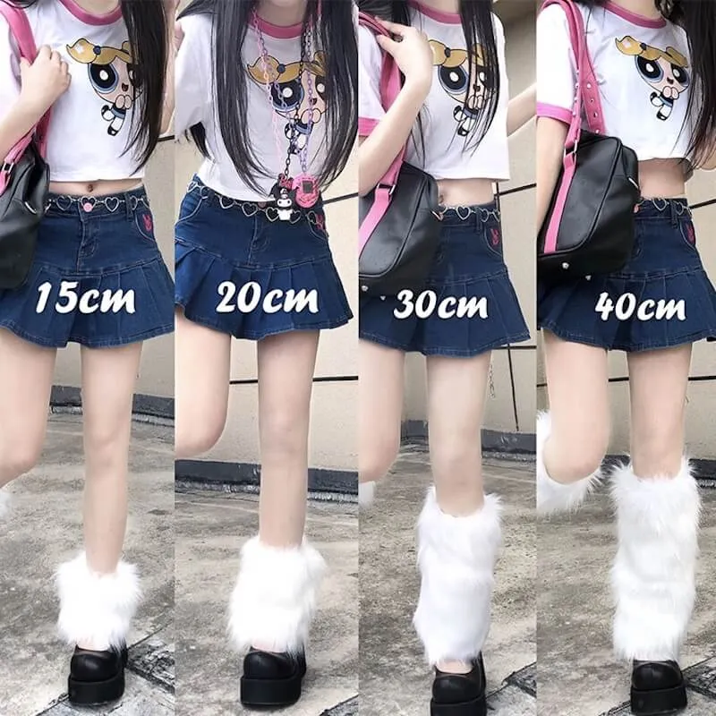 [15-40cm] Harajuku artificial fur leg warmers