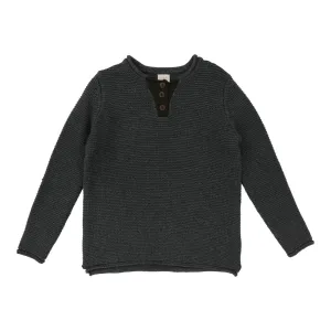 Analogie By Lil Legs Contrast Placket Sweater Grey/Olive