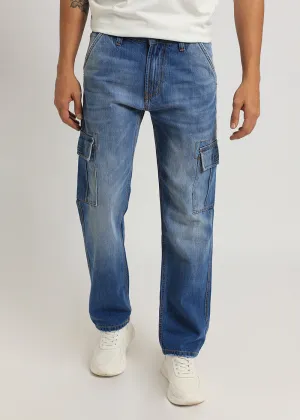 Aqua Blue Baggy fit Jeans