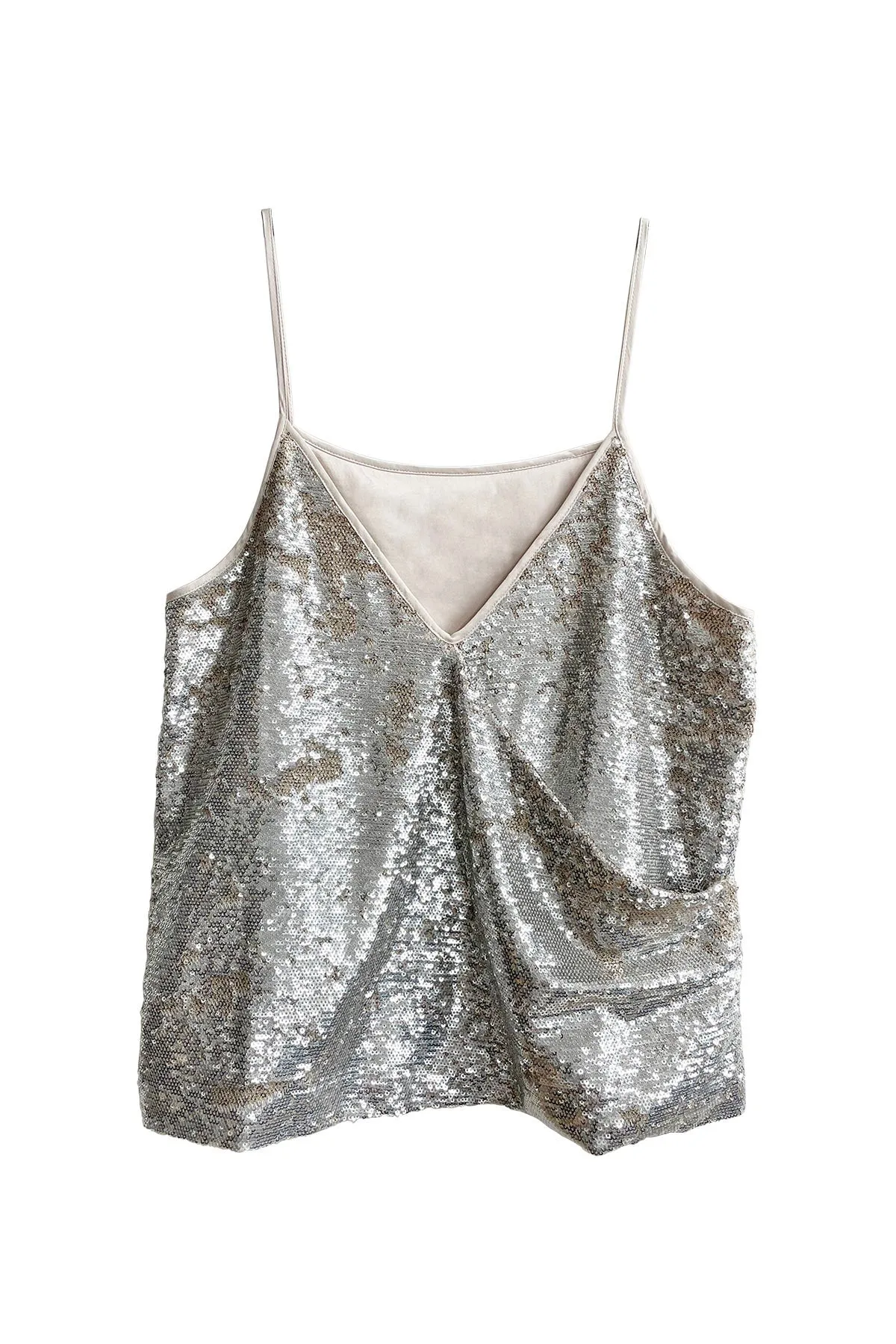 ARAMIS TOP WHITE GOLD SEQUIN