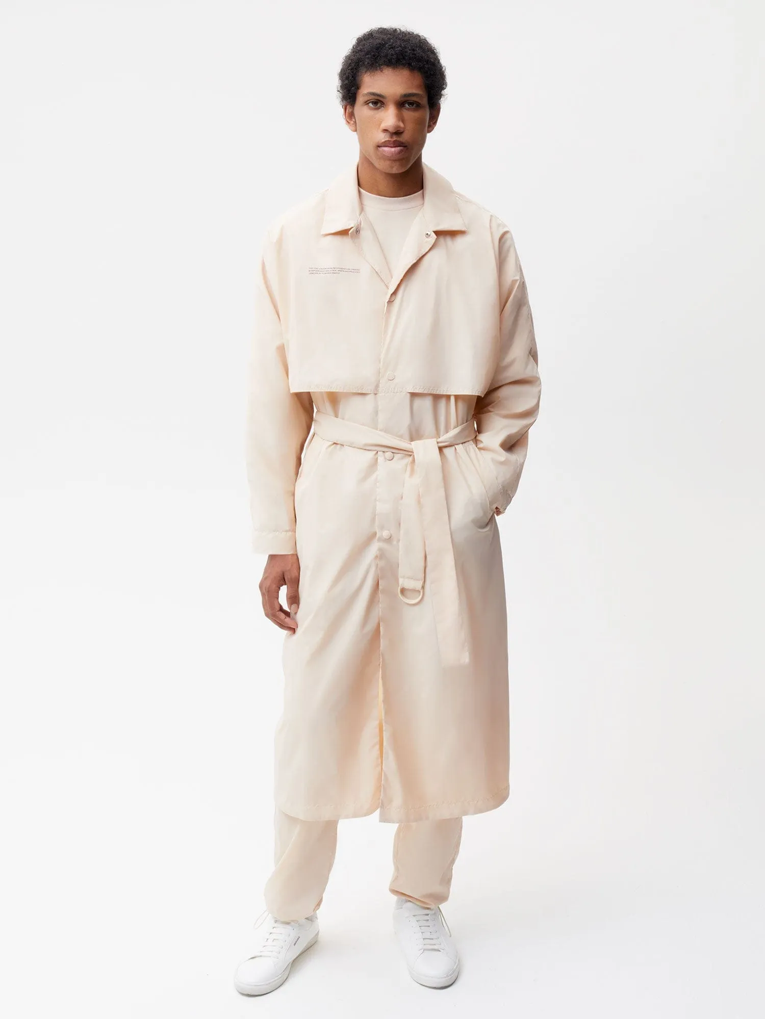 Archive Mens Recycled Nylon Trench Coat—sand