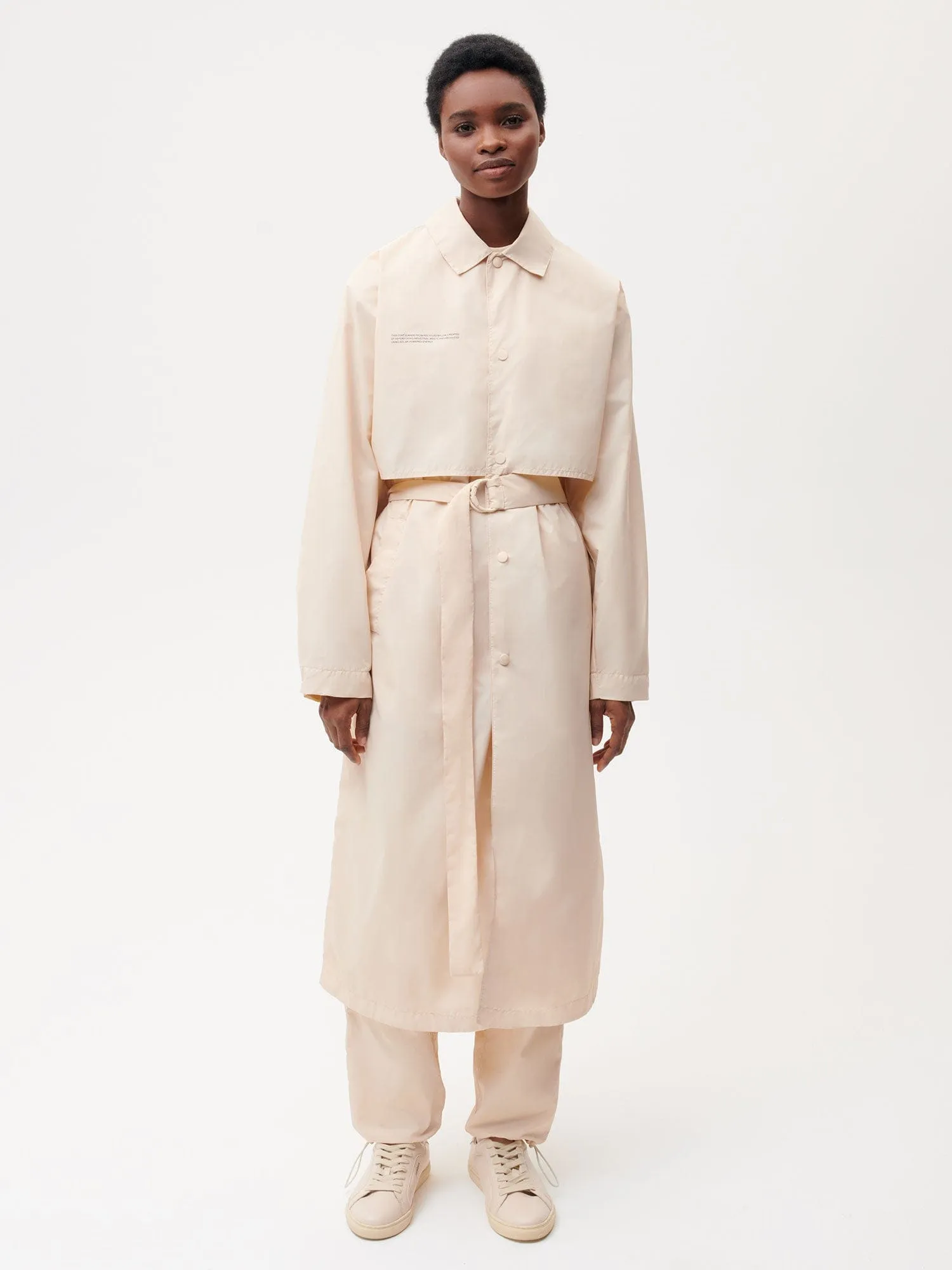 Archive Womens Recycled Nylon Trench Coat—sand