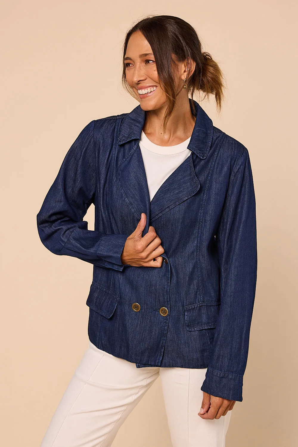 Avalee Tencel Jacket in Dark Wash