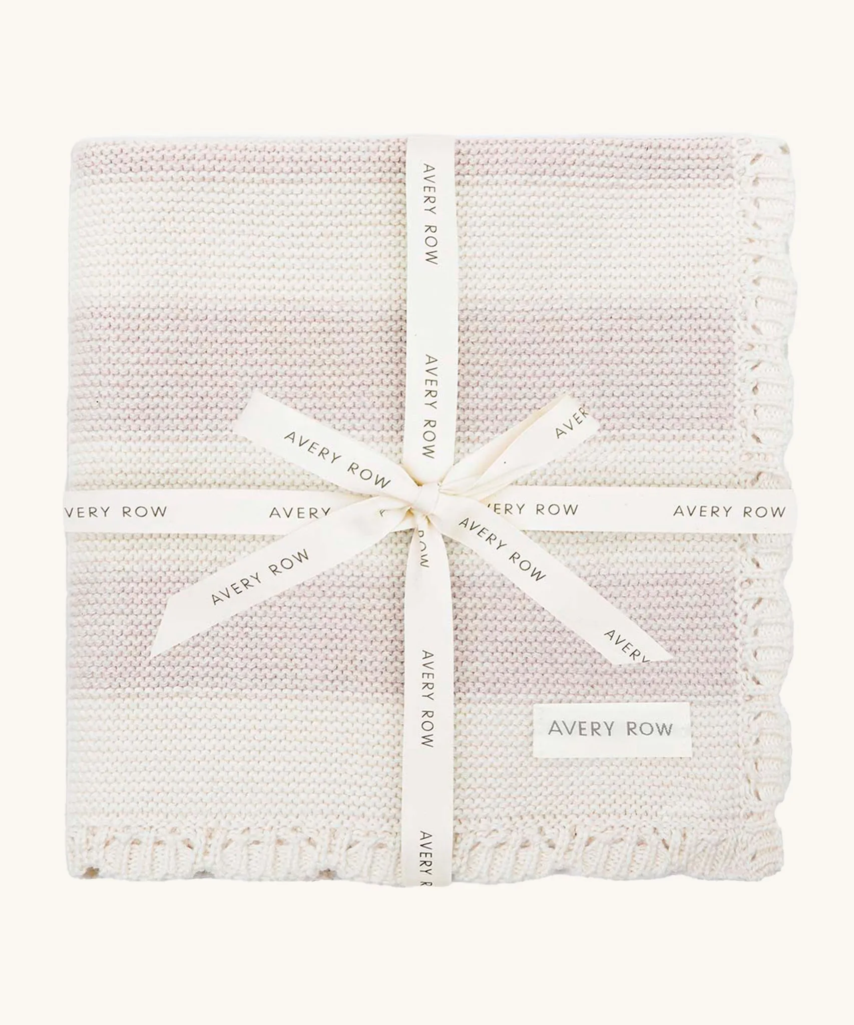 Avery Row Stripe Knit Organic Baby Blanket - Oat Melange