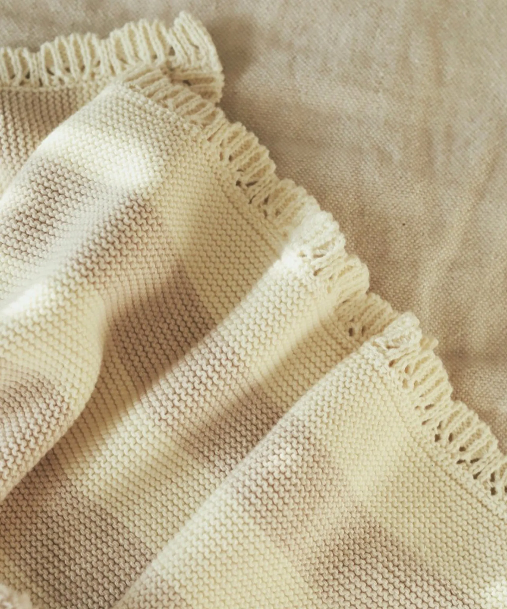 Avery Row Stripe Knit Organic Baby Blanket - Oat Melange