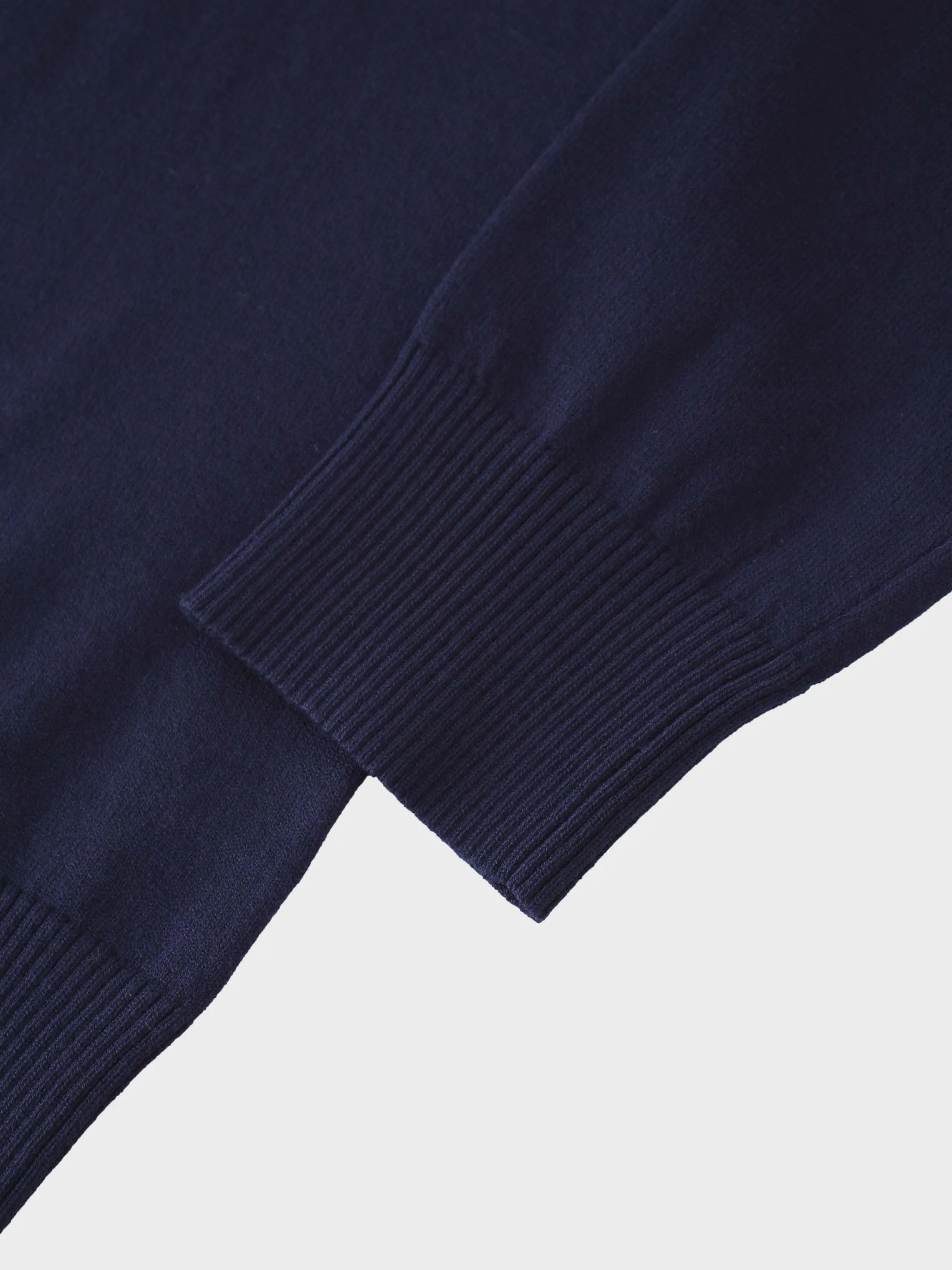 Beaded Turtleneck-Navy