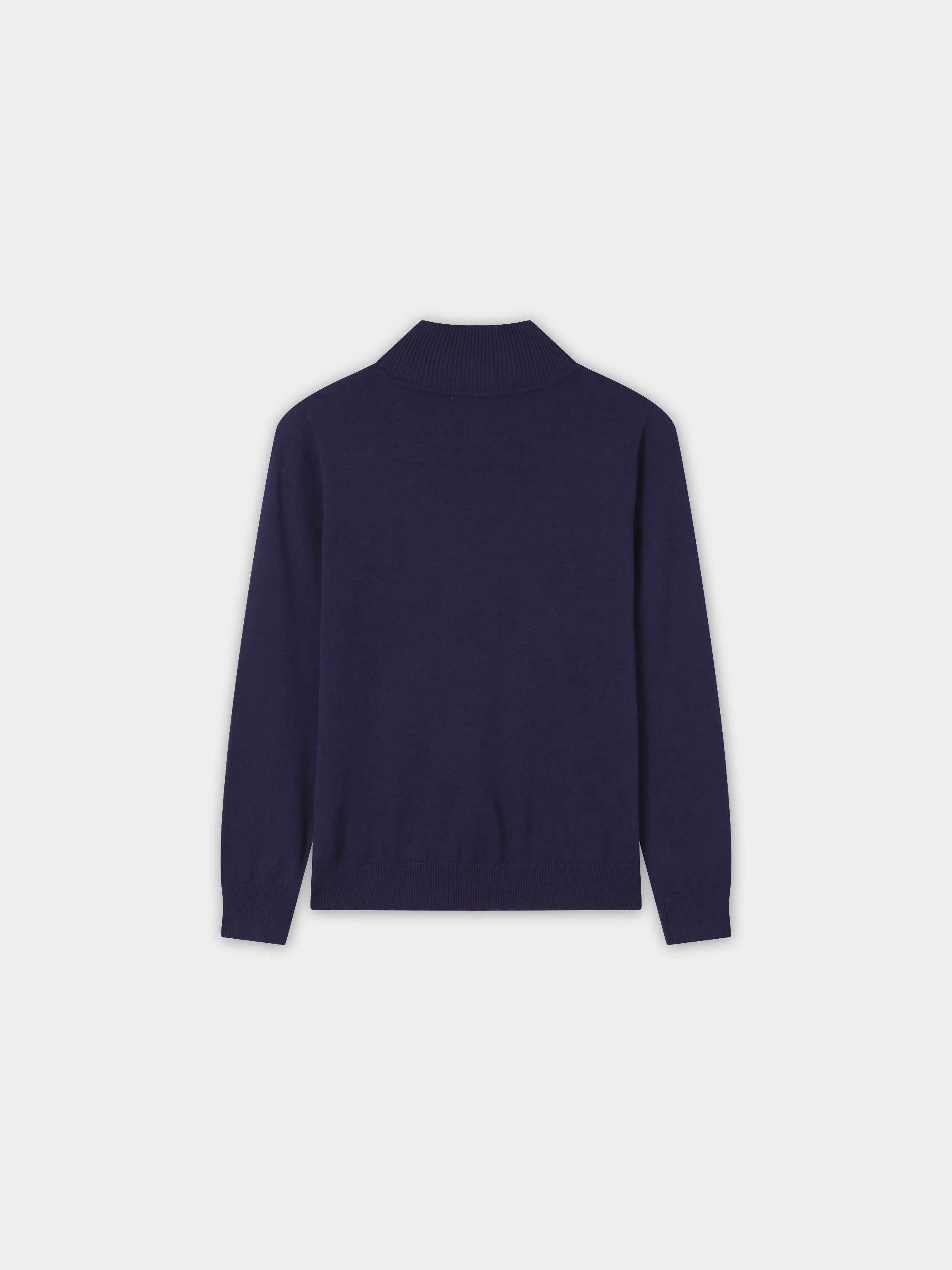 Beaded Turtleneck-Navy