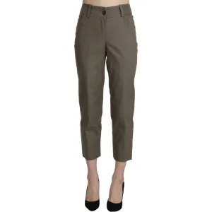 BENCIVENGA Elegant High Waist Cropped Pants in Gray