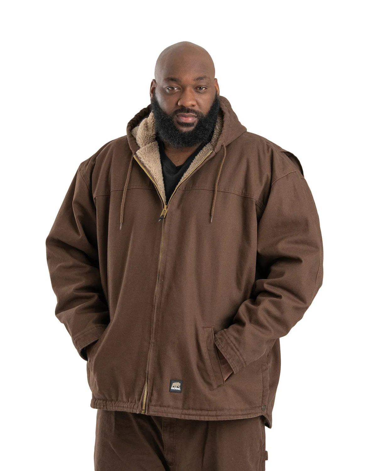 Berne Men's Heartland Washed Duck Hooded Work Coat HJ626