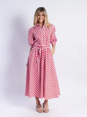 Bianca Dress - Red Stripes