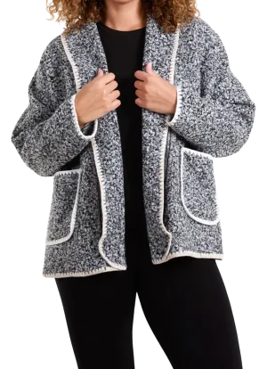 Blanket Stitch Boucle Edge To Edge Style Jacket (3 Colours)