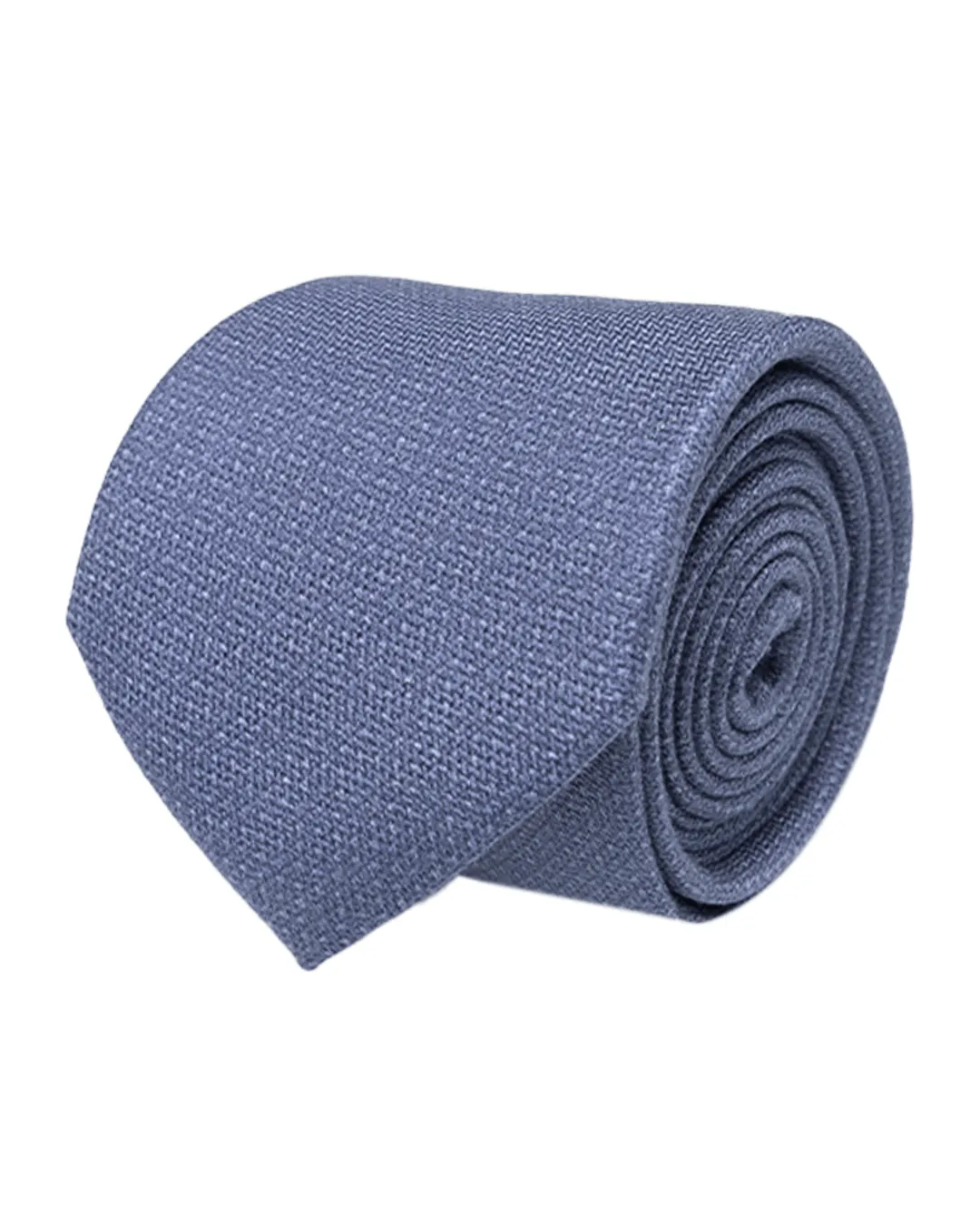 Blue Knitted Look Italian Silk Printed Tie