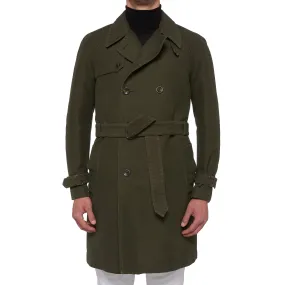 BOGLIOLI Milano "Wear" Green Cotton DB Unlined Trench Coat EU 54 NEW US 44