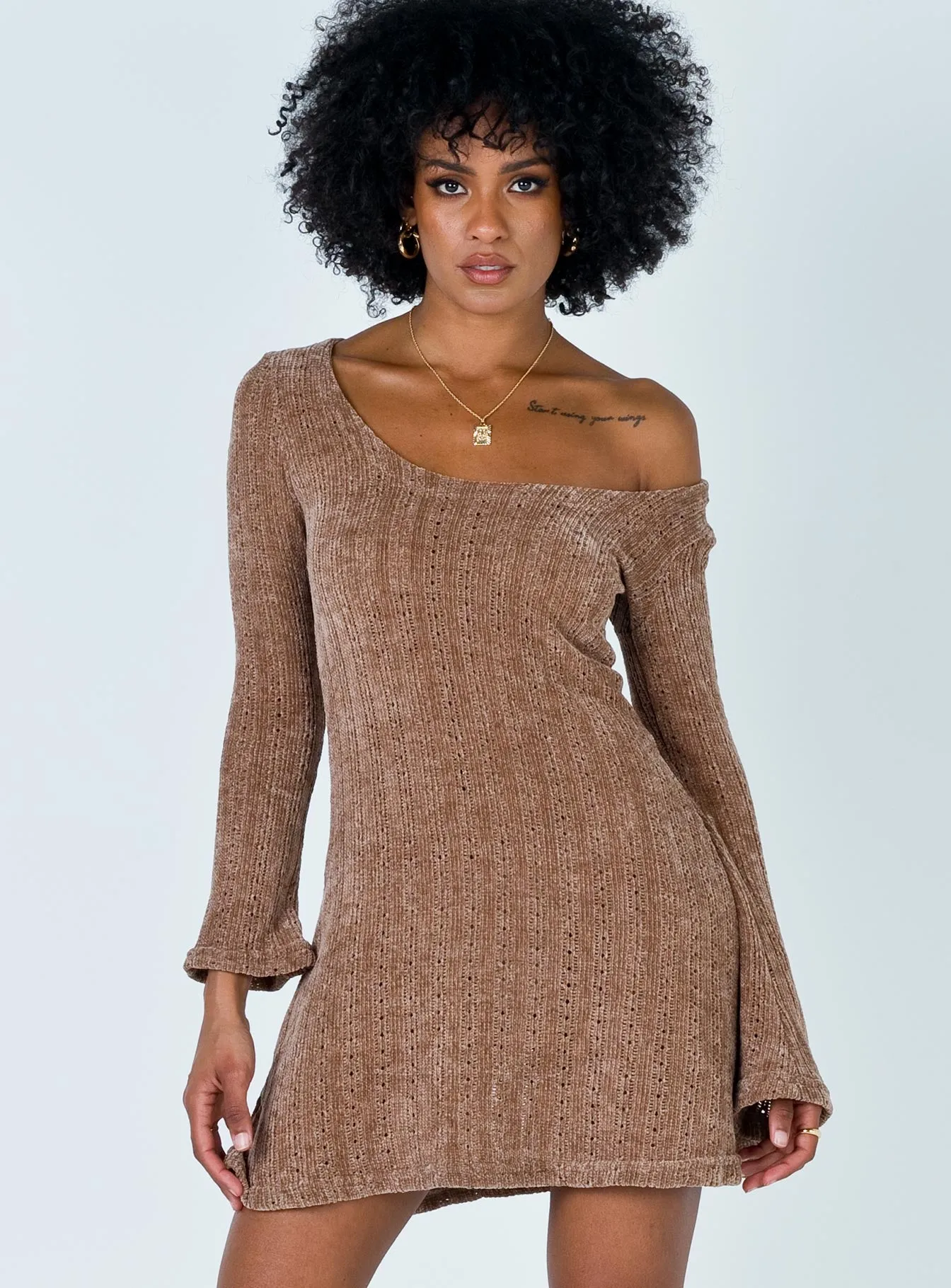 Boho Babe Mini Dress Mocha