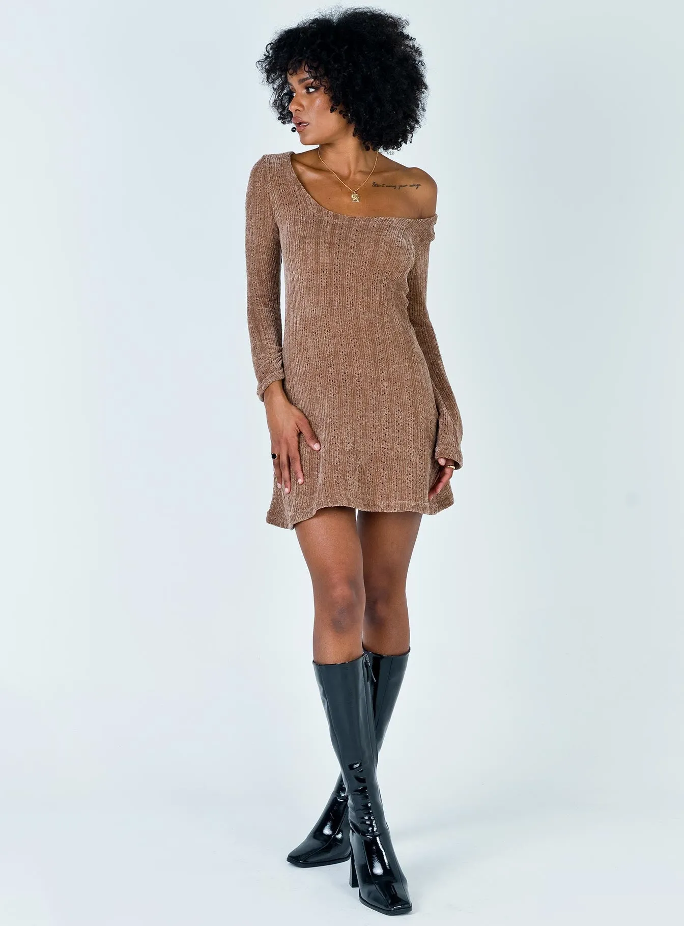 Boho Babe Mini Dress Mocha