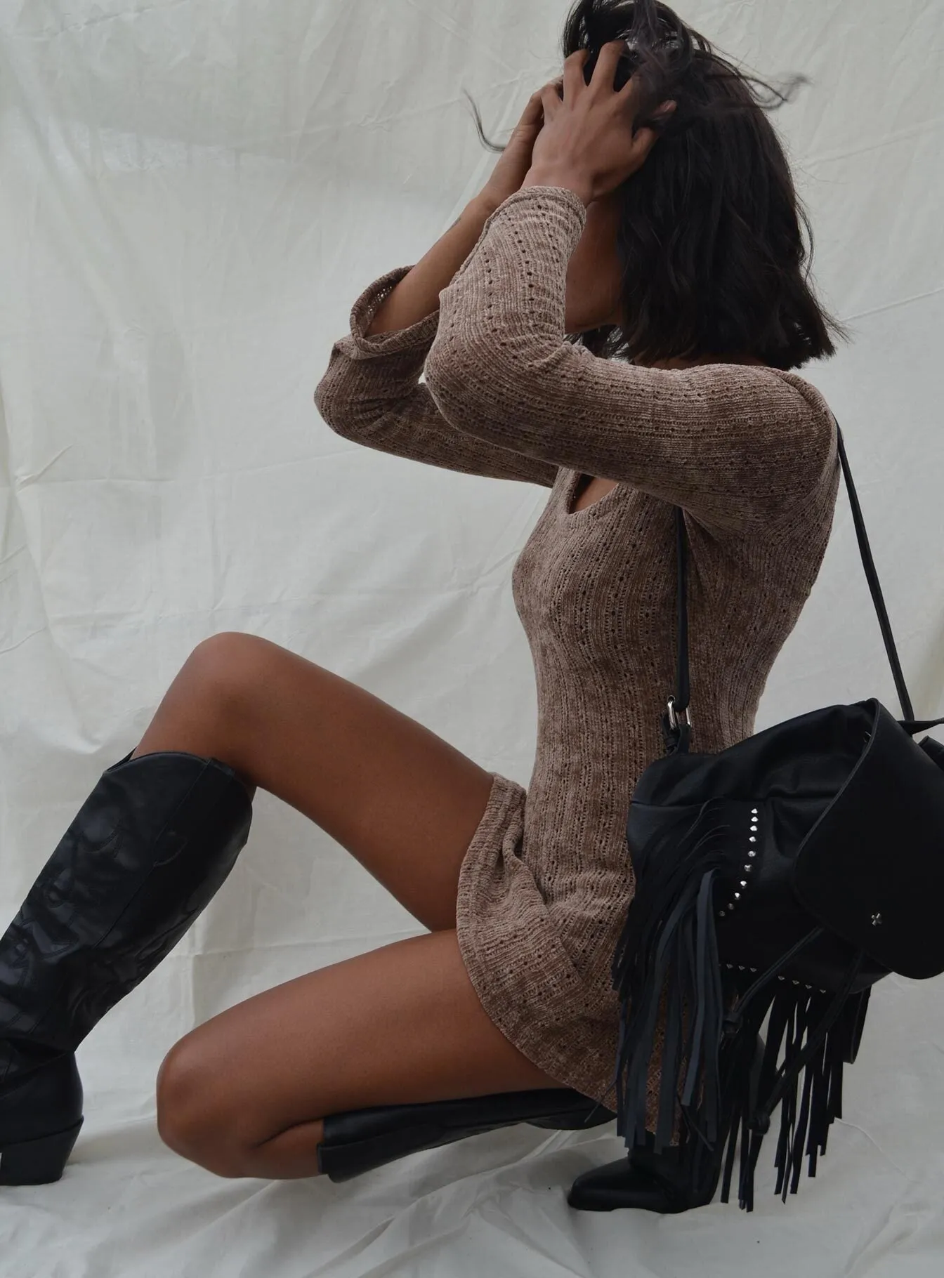 Boho Babe Mini Dress Mocha