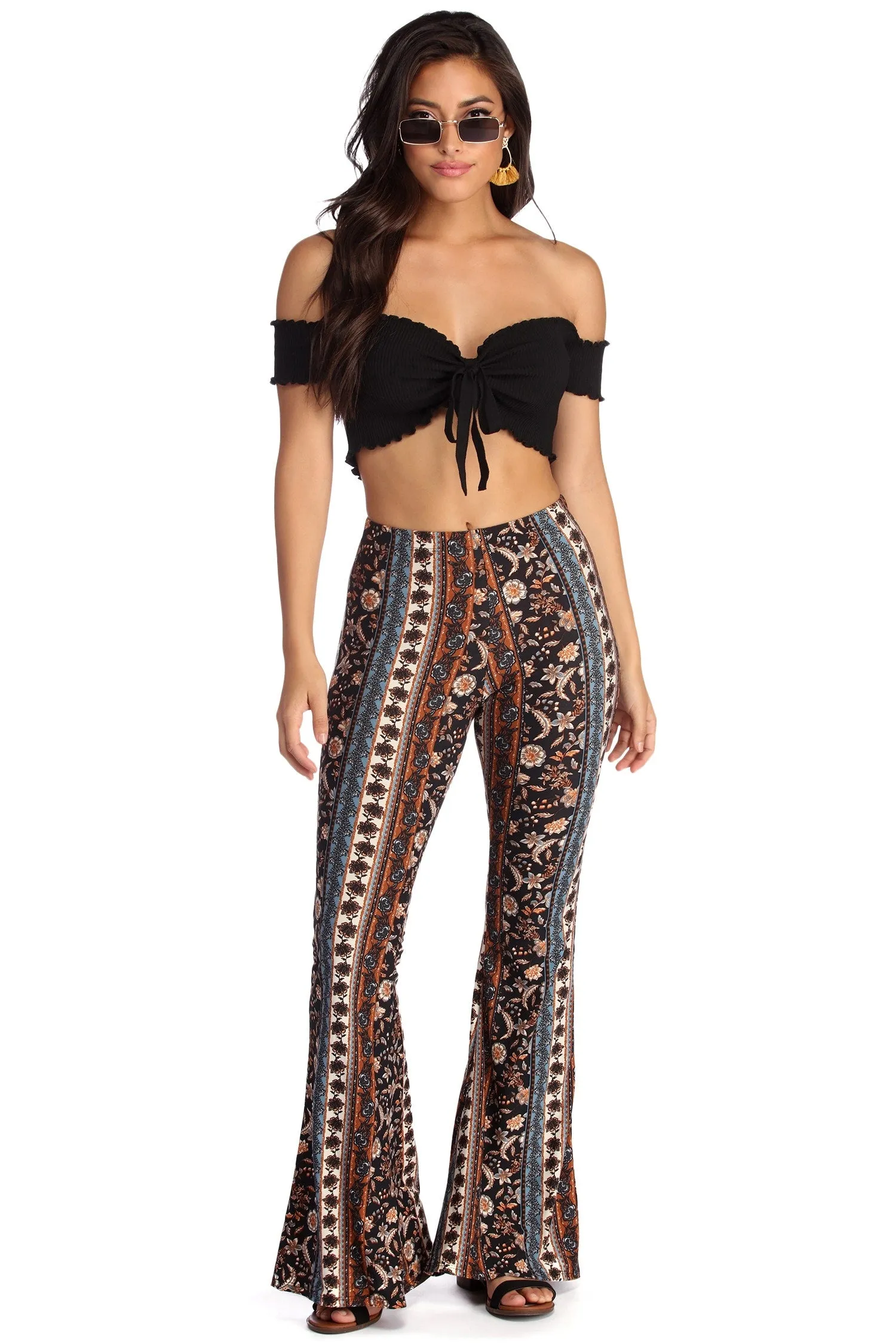 Boho Wanderer Paisley Flared Pants