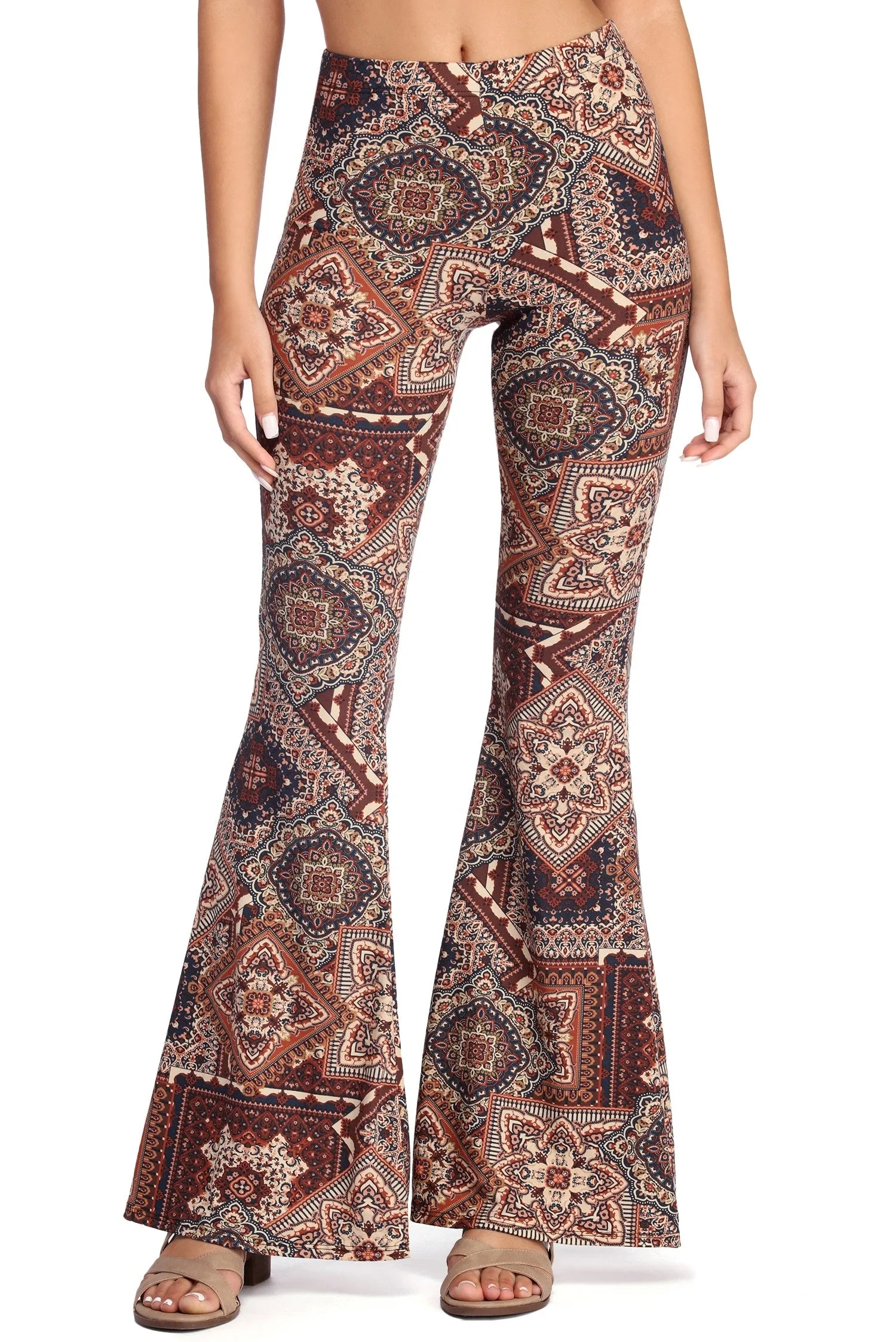 Boho Wanderer Paisley Flared Pants