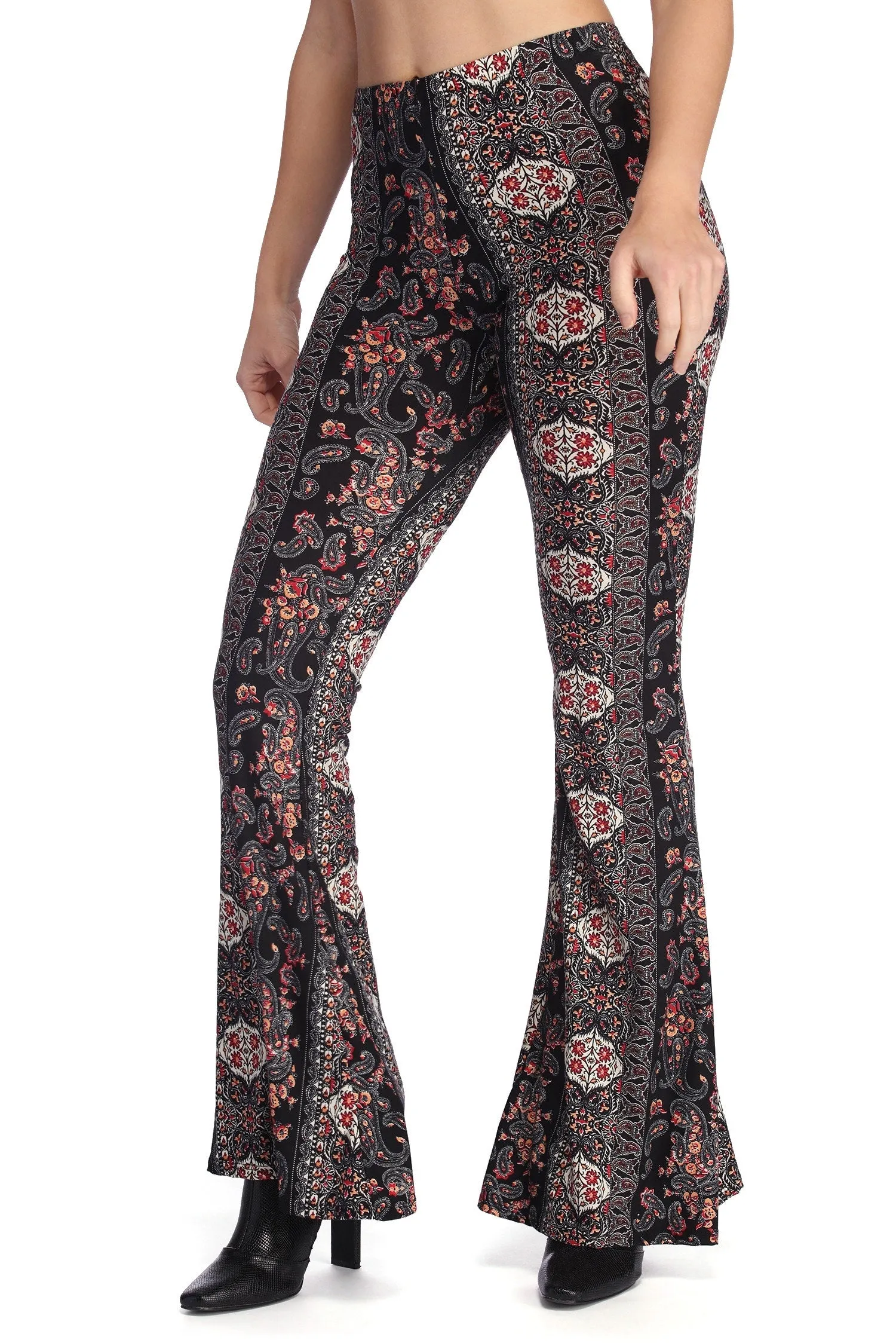 Boho Wanderer Paisley Flared Pants