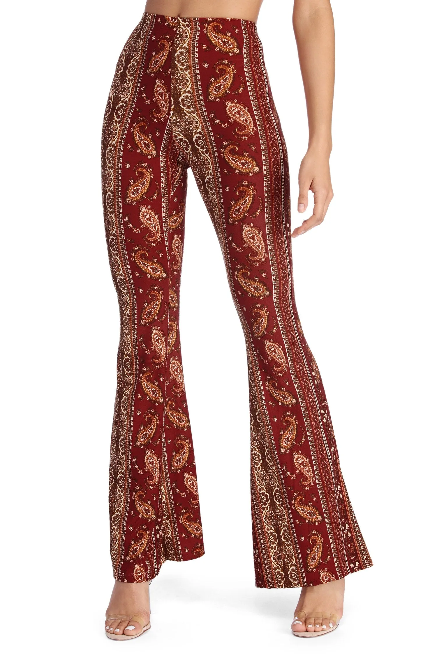 Boho Wanderer Paisley Flared Pants