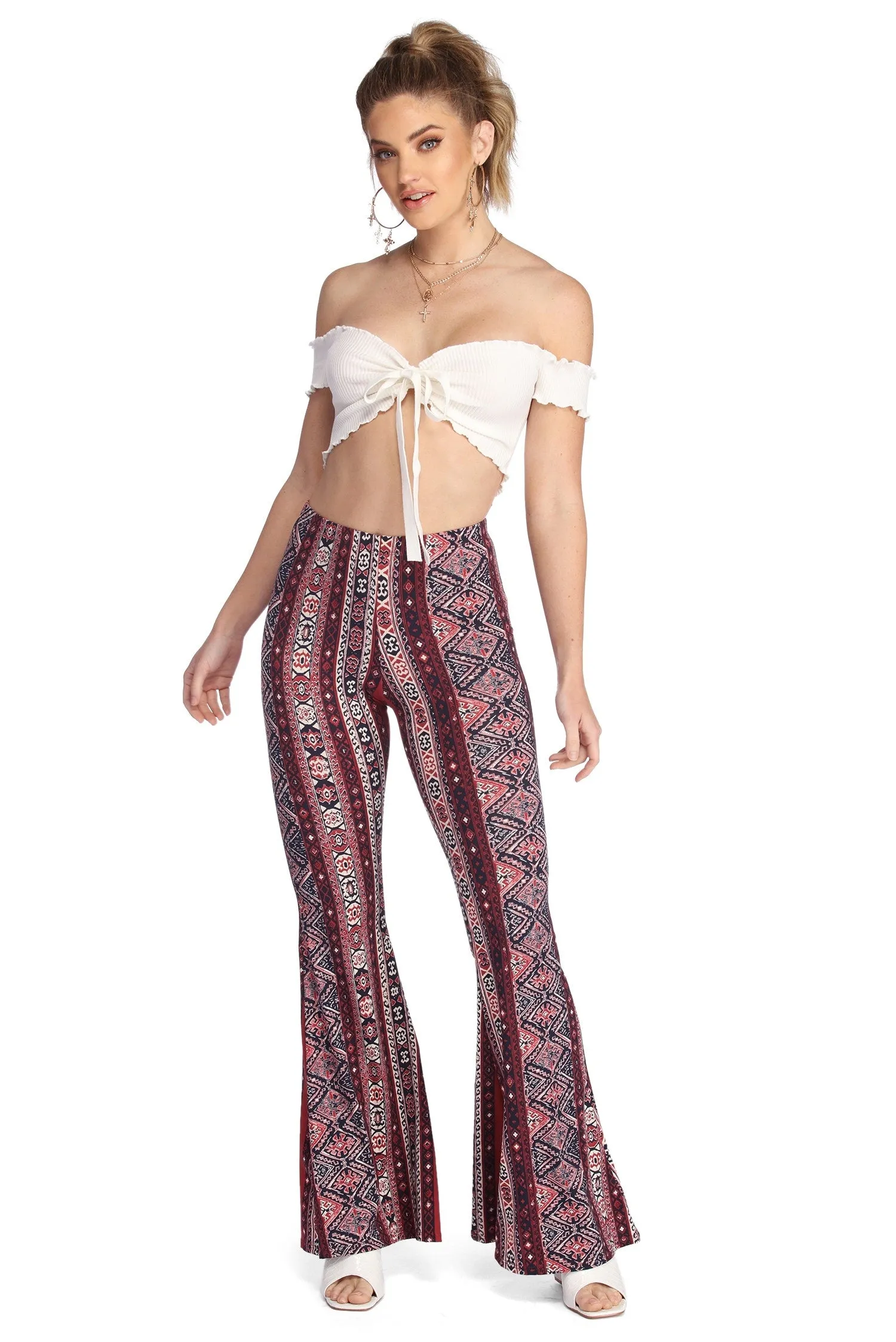 Boho Wanderer Paisley Flared Pants