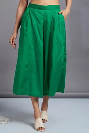 box pleated culotte - emerald green