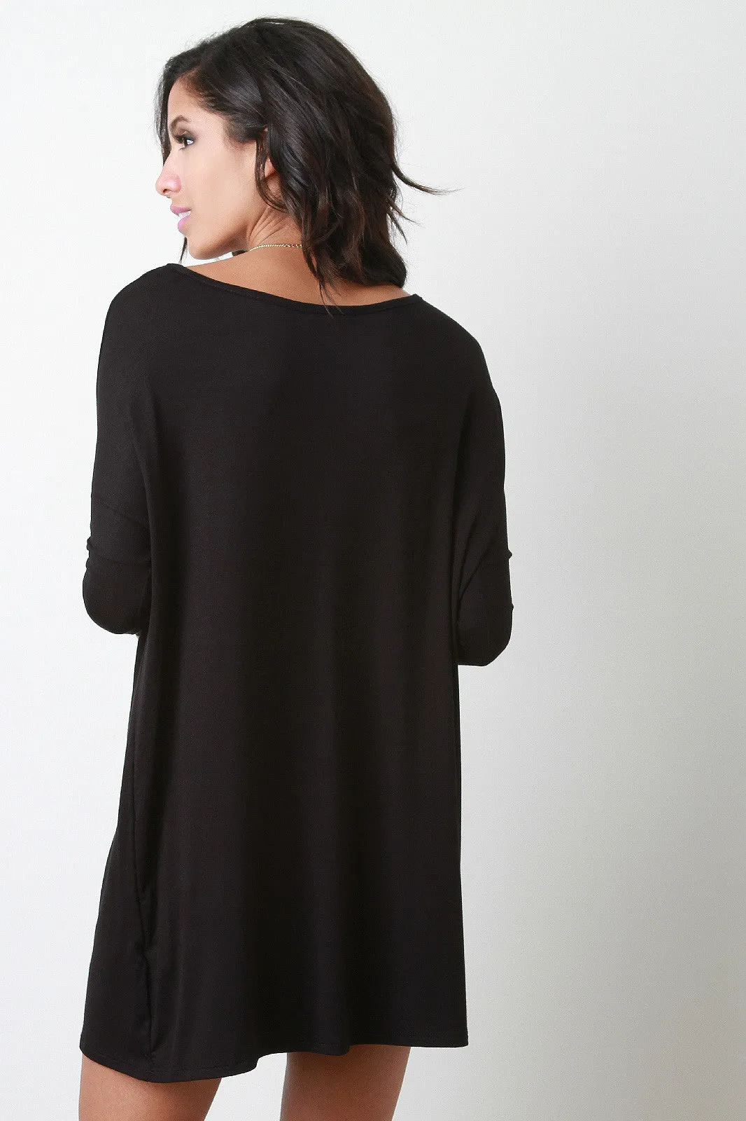 Boxy Long Sleeve Mini Dress