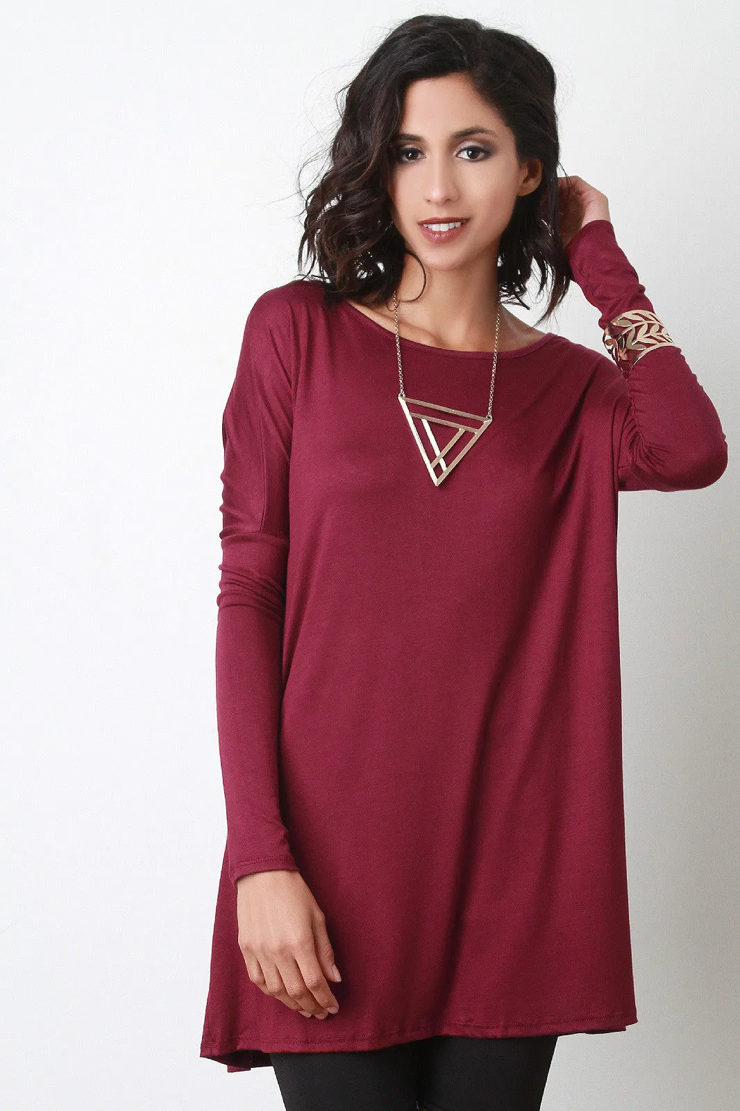 Boxy Long Sleeve Mini Dress