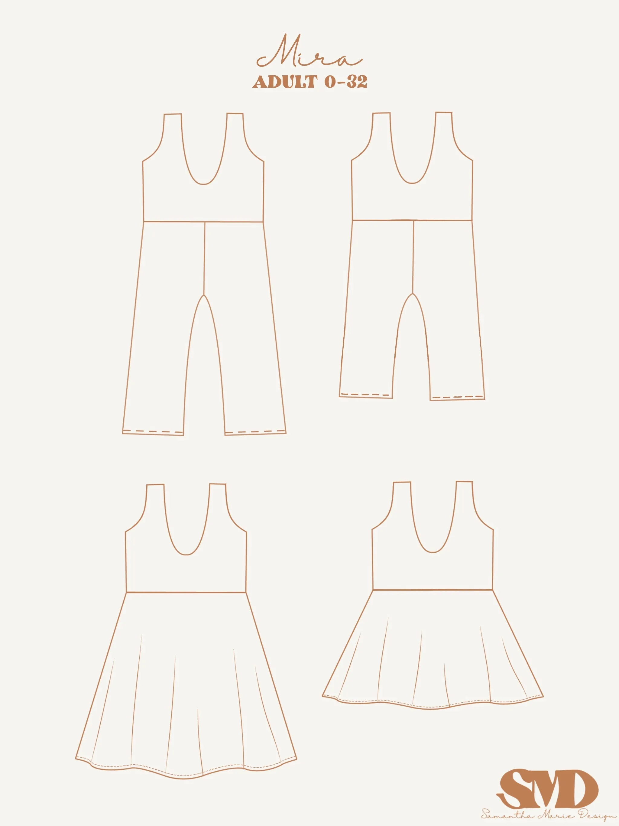 BUNDLE Mira Pinafore and Jumpsuit Digital Sewing Pattern