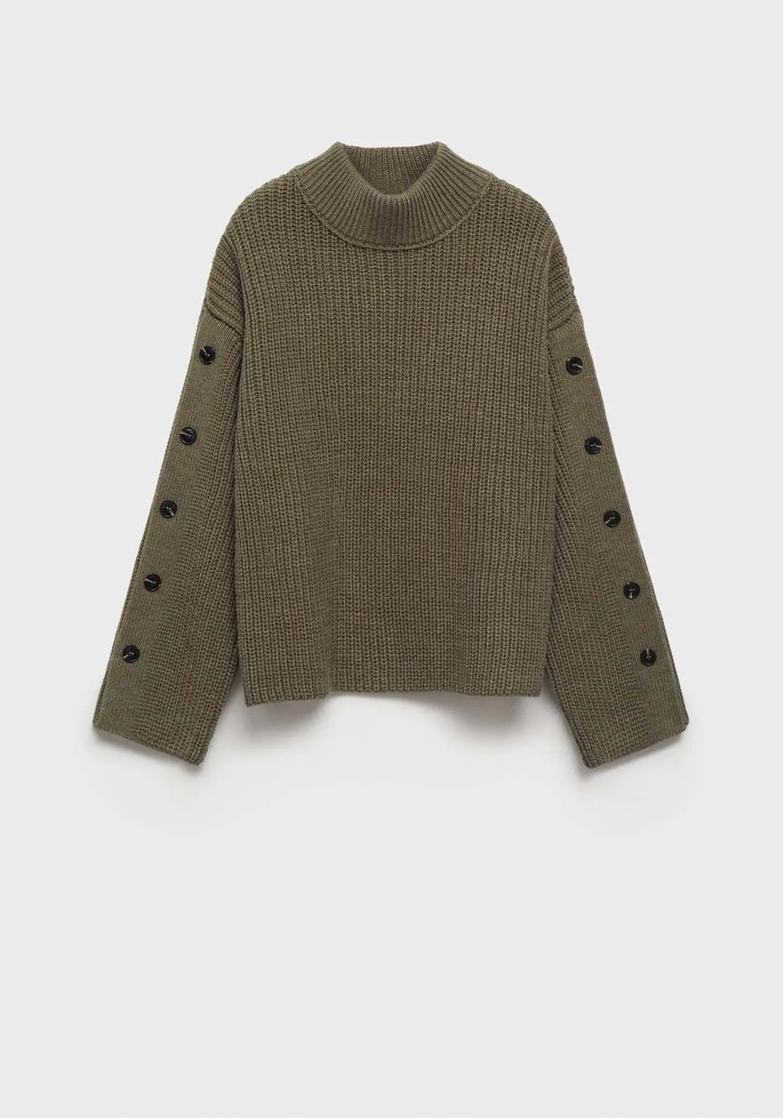 Buttons detail knit sweater - Beige/khaki