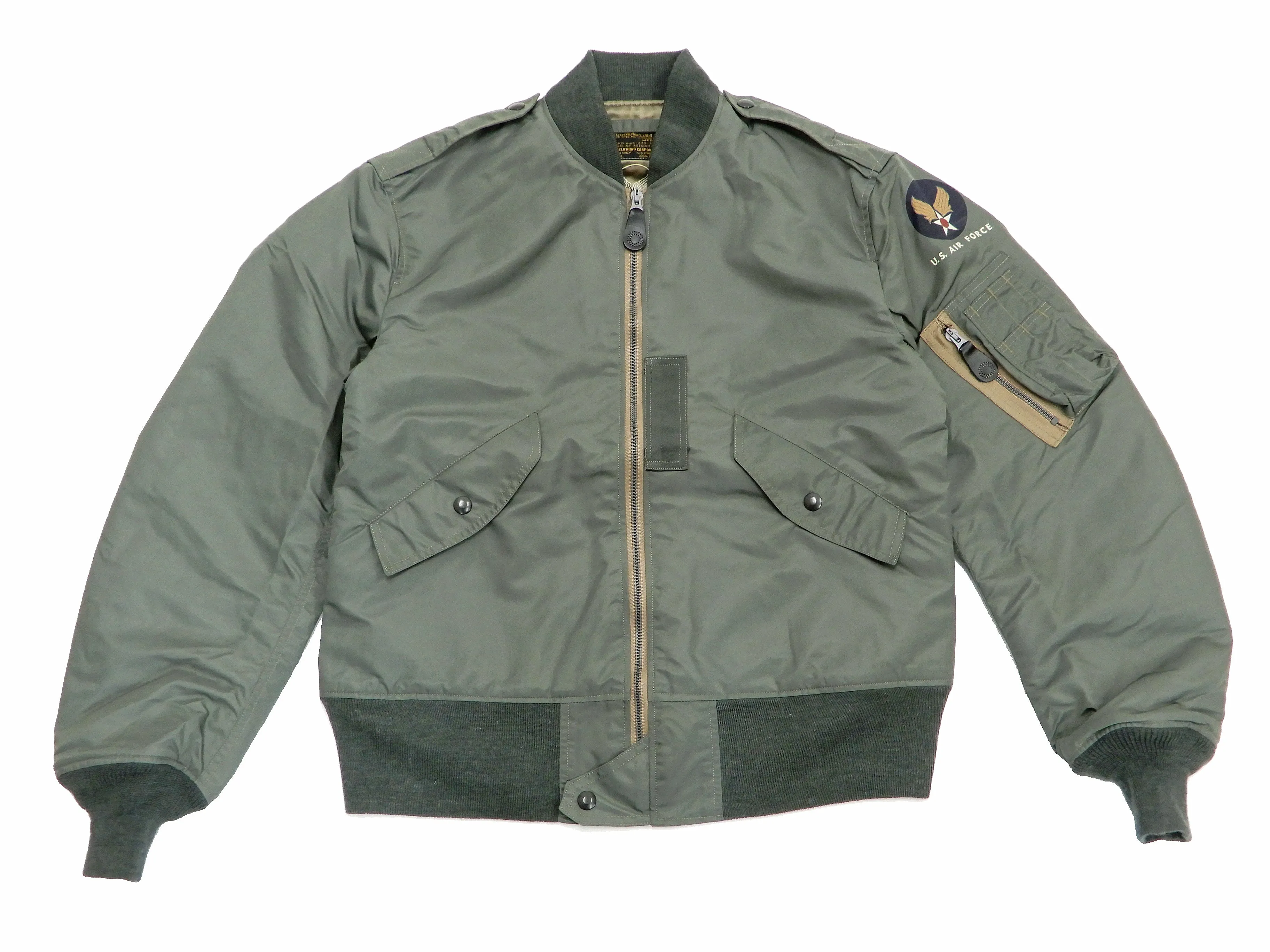 Buzz Rickson Jacket Men's L-2B Flight Jacket Plain Bomber Jacket L2B BR14870 Sage-Green