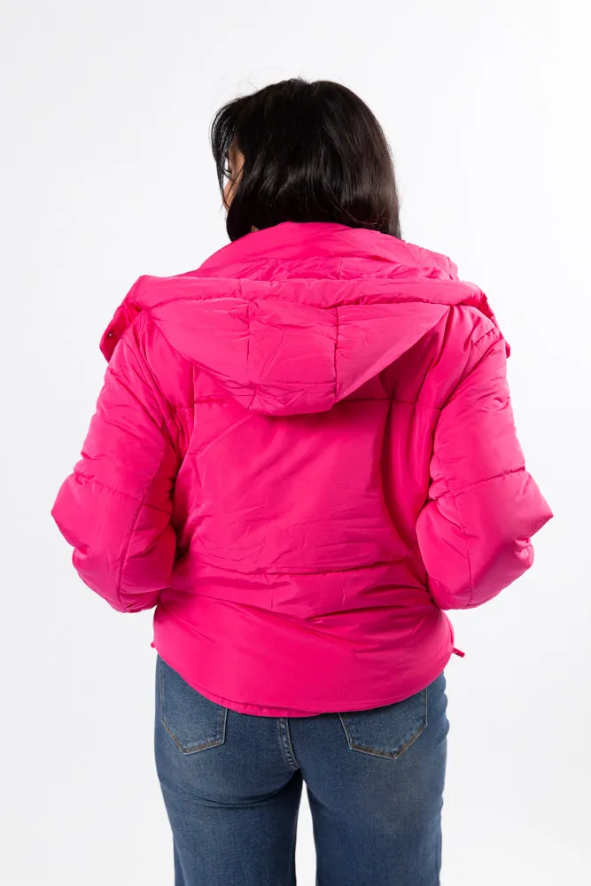 Called It Fuchsia Hooded Puffer Jacket FINAL SALE