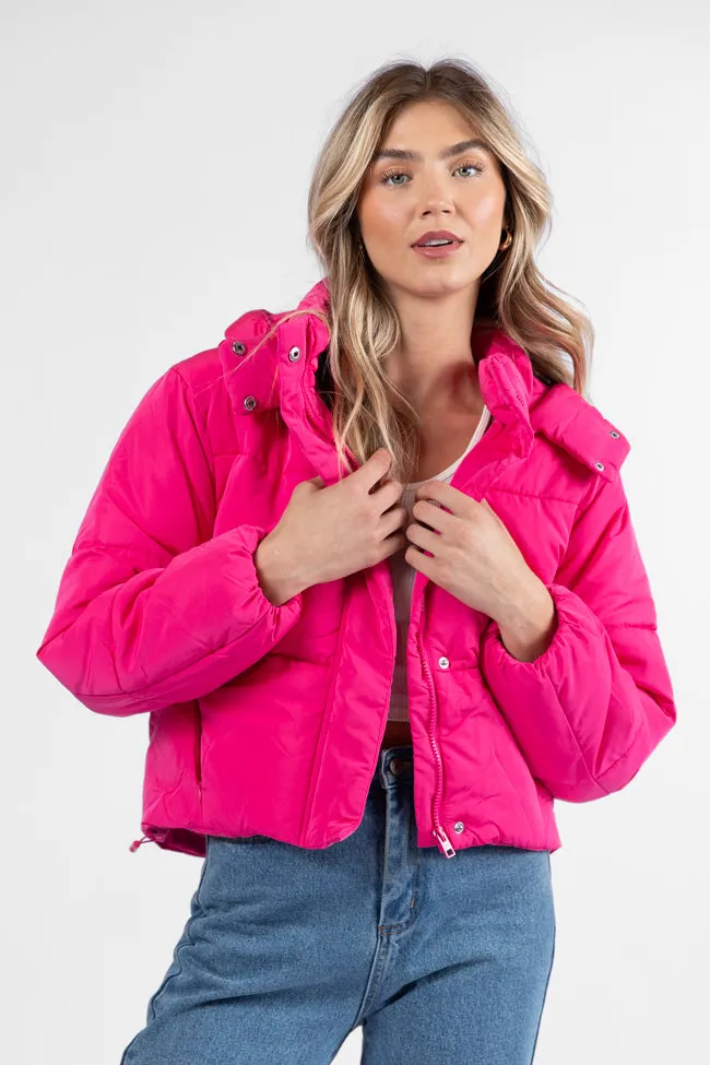 Called It Fuchsia Hooded Puffer Jacket FINAL SALE