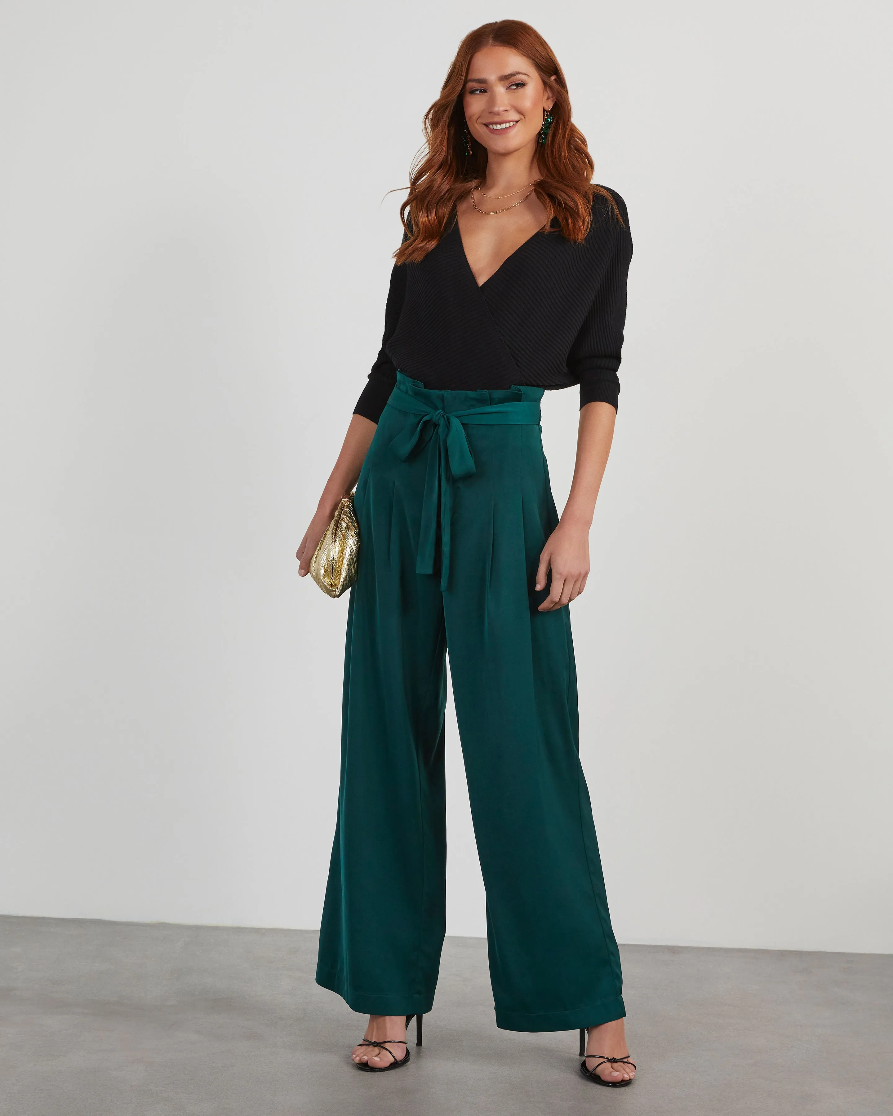 Cassandra High Waisted Front Tie Pants