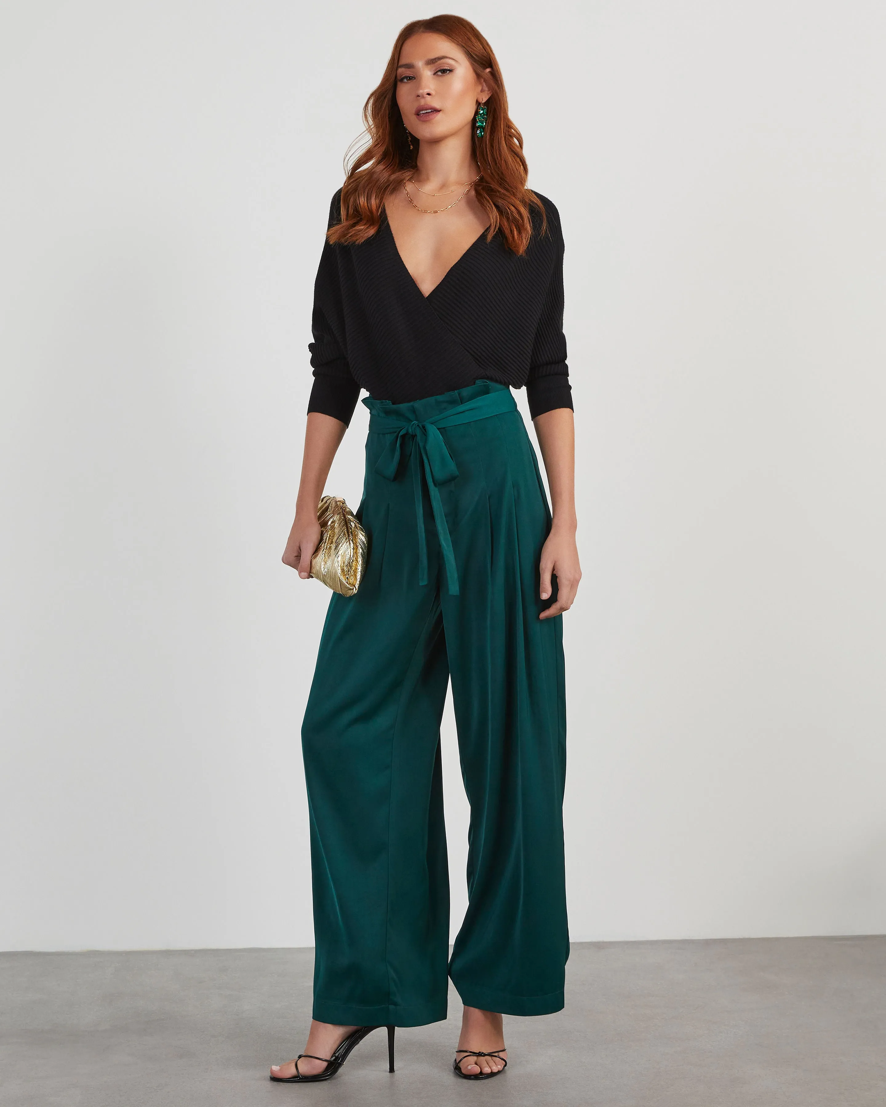 Cassandra High Waisted Front Tie Pants