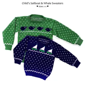 Child's Sailboat & Whale Pullover Sweaters