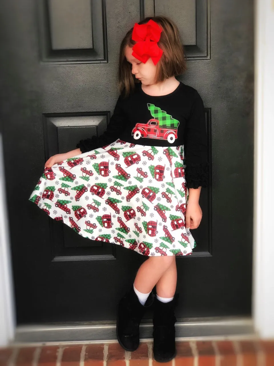 Christmas Tree Farm twirl dress