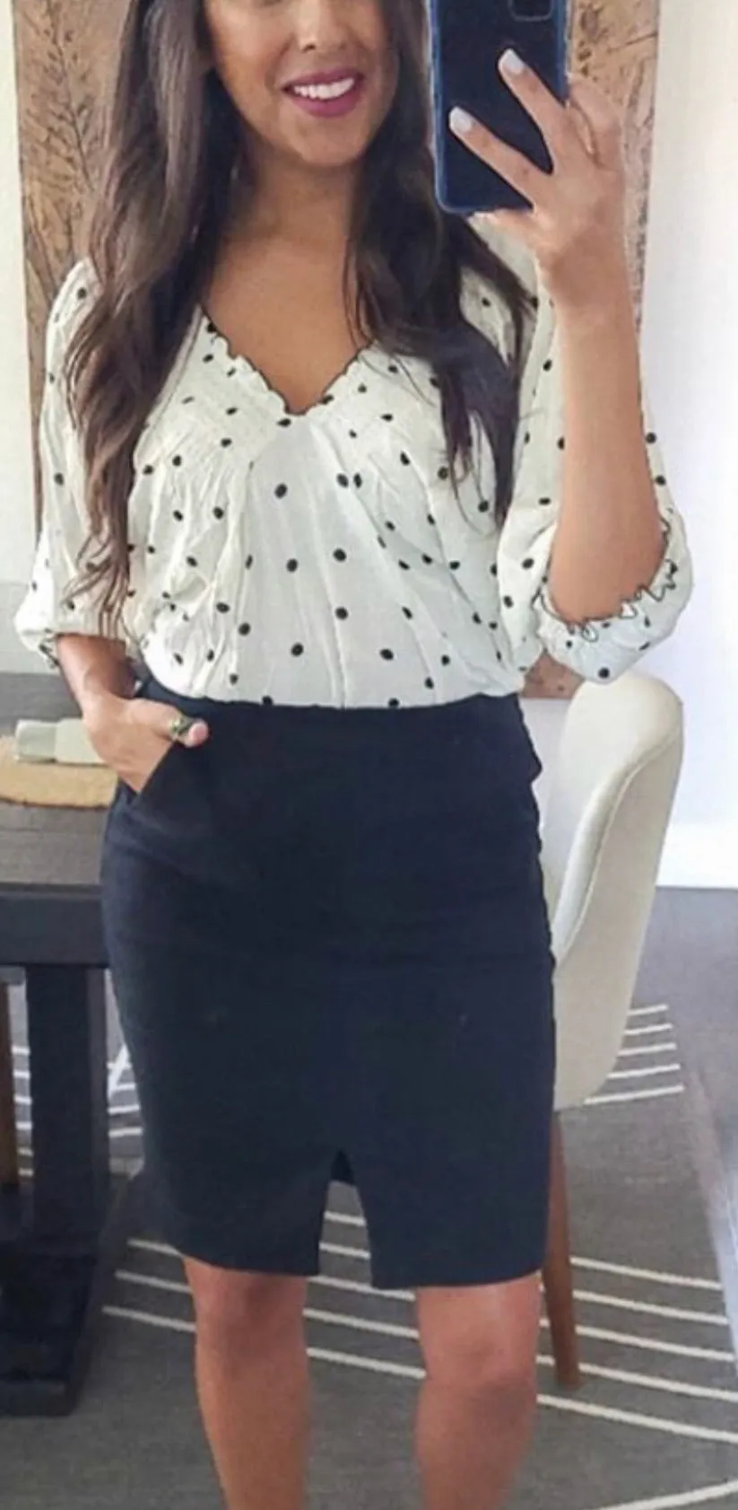 Cindy in Ivory Blouse