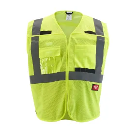 Class 2 Breakaway High Visibility Yellow Mesh Safety Vest - 2XL/3XL