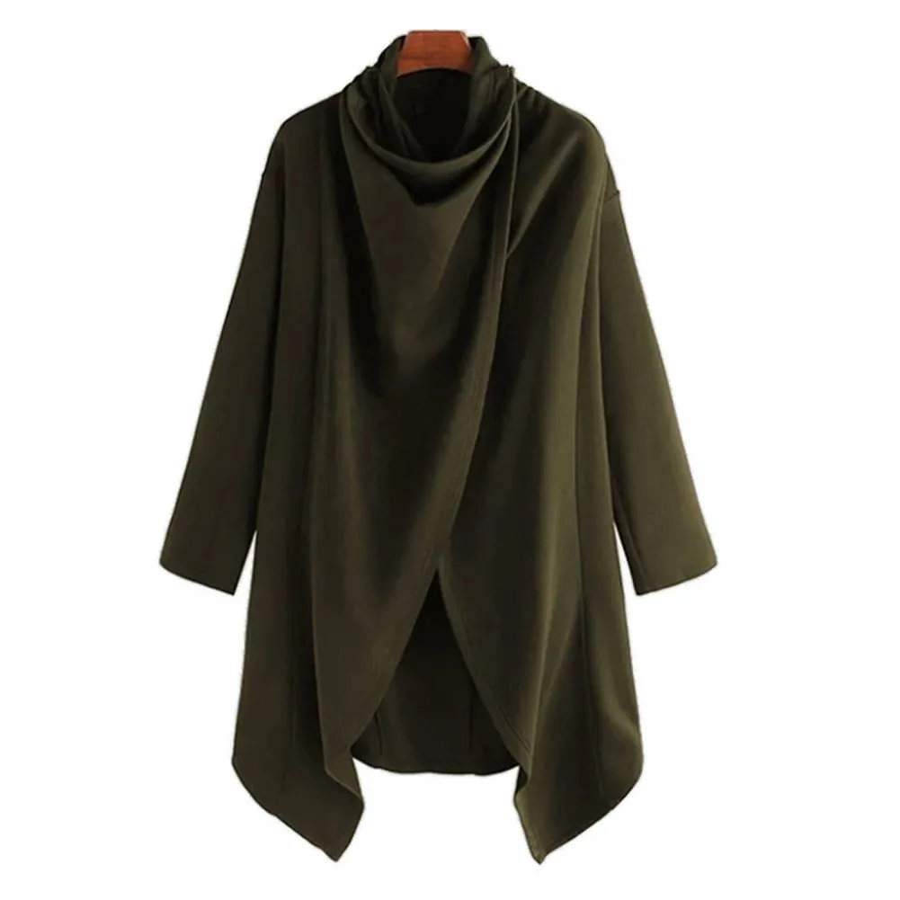 Coldproof Autumn Winter Relaxed Fit High Collar Cloak Coat for Trip