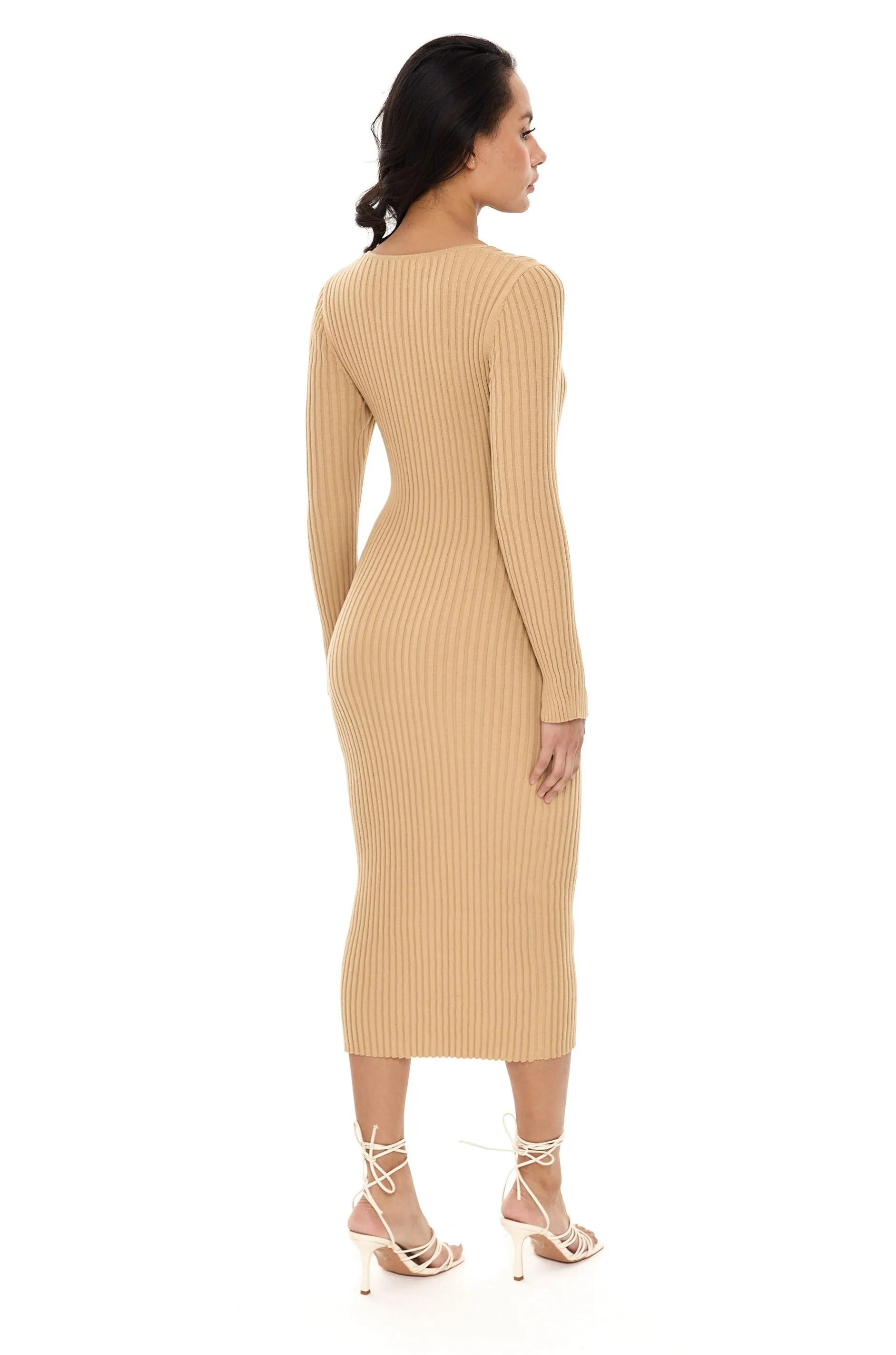 Colourblock Rib Midi Dress