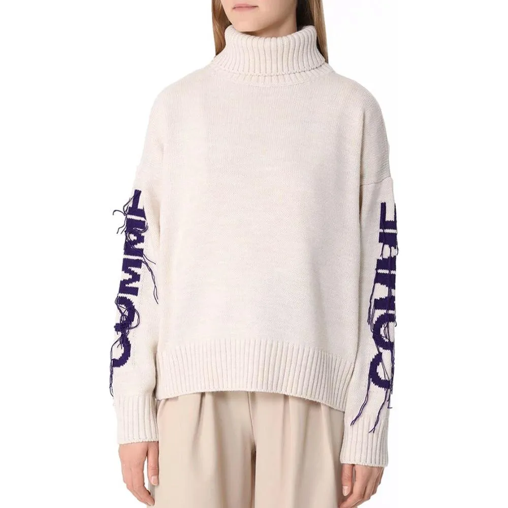 Comme Des Fuckdown Beige Acrylic Sweater