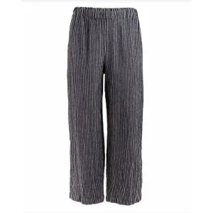 Comme des Garçons Navy Pinstriped Wide Leg Pants