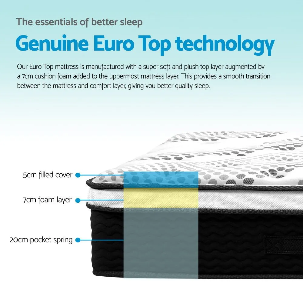 Como Euro Top Pocket Spring Mattress 32cm Thick - King