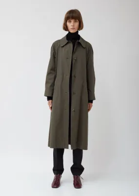 Cotton Twill Trench Coat Dress