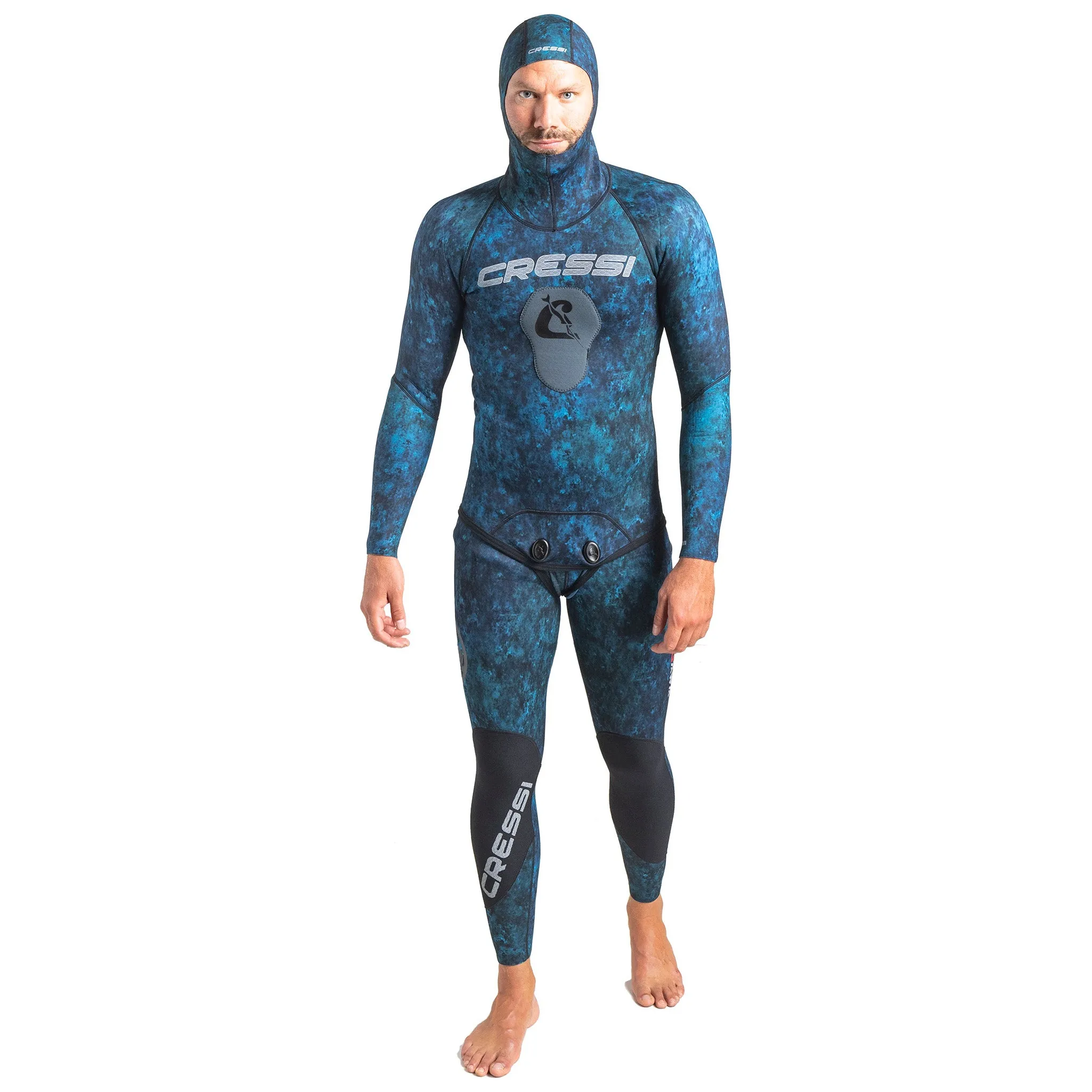 Cressi 2mm Man Tokugawa Nylon Two-Piece Wetsuit With Hood