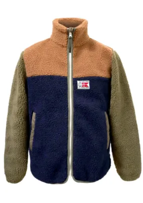 Danefae Danask fleece zip up khaki/navy/tobacco