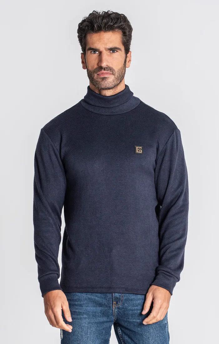 Dark Blue Smooth Turtleneck