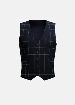 Deep Navy Windowpane Vest